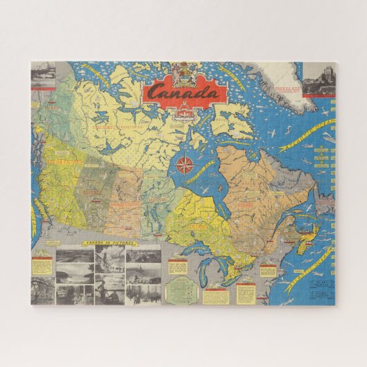 Puzzle Carte picturale du Canada - Points de repère (Horizontal)