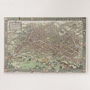 Puzzle Carte picturale Vintage de Birmingham Angleterre (