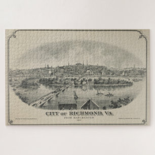 Puzzle Carte picturale Vintage de Richmond VA (1876)