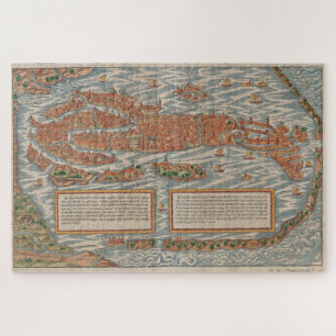 Puzzle Carte picturale Vintage de Venise Italie (1550)