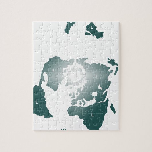 Puzzle Carte plate de la terre, carte équidistante (Vertical)