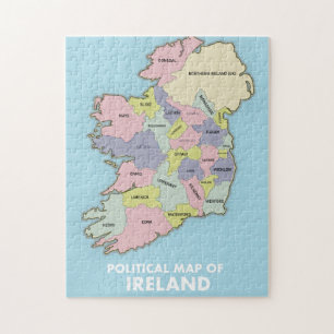 Puzzle Carte Politique De L'Irlande.