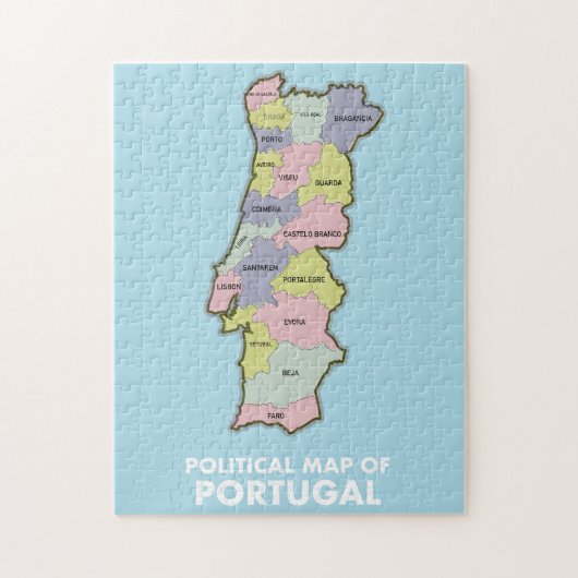 Puzzle Carte politique du Portugal (Vertical)