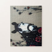 Puzzle Carte postale Cheval et Rose (Vertical)