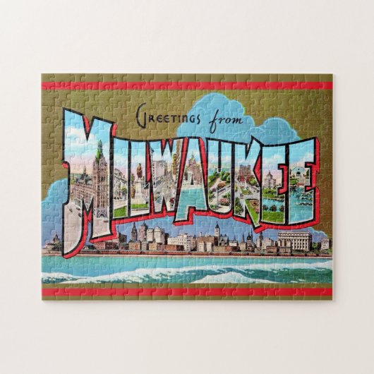 Puzzle Carte postale vintage Milwaukee (Horizontal)