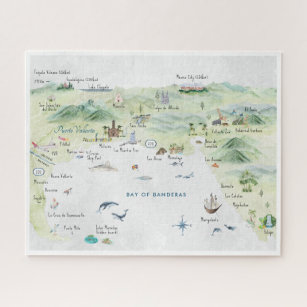 Puzzle Carte postale Voyage Watercolor   Puerto Vallarta