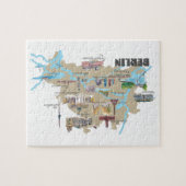 Puzzle Carte préférée de Berlin avec des points (Horizontal)