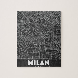 Puzzle Carte Rétro de Milan Italie