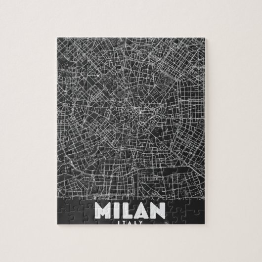 Puzzle Carte Rétro de Milan Italie (Vertical)