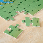 Puzzle Carte rétro du lac Norman Caroline du Sud (Côté)