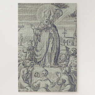Puzzle Carte Sainte de l'évêque Amand de Maastricht