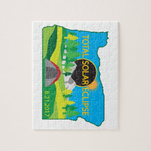 Puzzle Carte totale de vacances en camping de l'éclipse