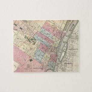 Puzzle Carte vintage d'Albany NY (1874)