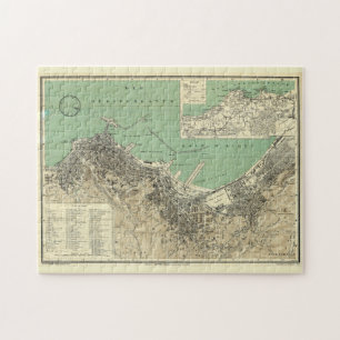 Puzzle Carte vintage d'Alger Algérie (1912)