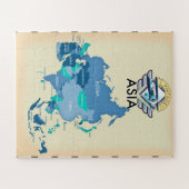 Puzzle Carte Vintage d'Asie (Horizontal)