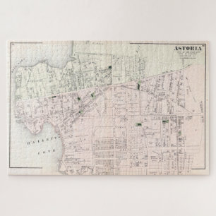 Puzzle Carte vintage d'Astoria NY (1873)