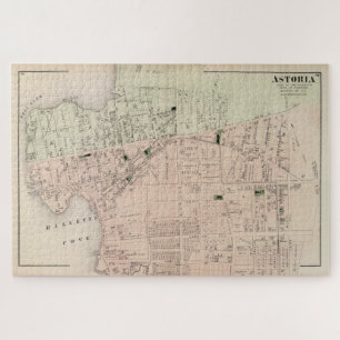 Puzzle Carte vintage d'Astoria NY (1873)