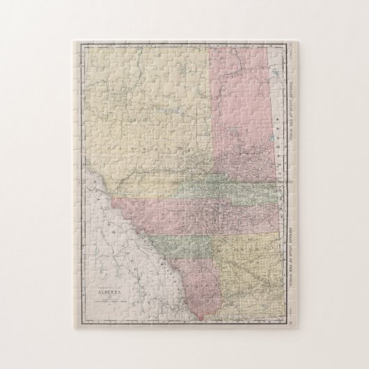 Puzzle Carte vintage de Alberta Canada (1912) (Vertical)