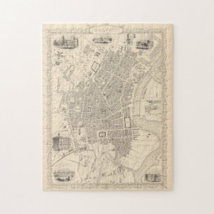 Puzzle Carte vintage de Belfast Irlande (1851)