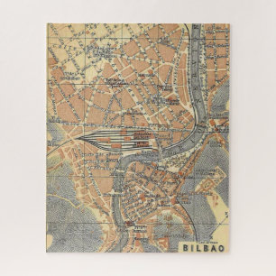 Puzzle Carte vintage de Bilbao Espagne