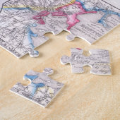 Puzzle Carte vintage de Boston du centre (1864) (Côté)