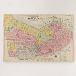 Puzzle Carte vintage de Boston MA (1876)