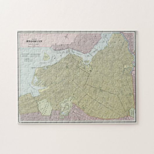 Puzzle Carte vintage de Brooklyn NY (1889) (Horizontal)
