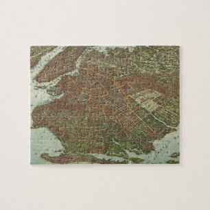 Puzzle Carte vintage de Brooklyn NY (1908)