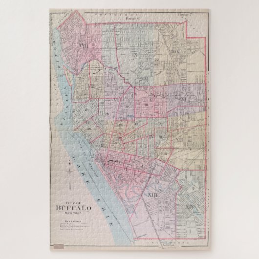 Puzzle Carte vintage de Buffalo NY (1915) (Vertical)