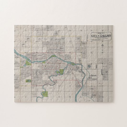 Puzzle Carte vintage de Calgary Alberta Canada (1906) (Horizontal)