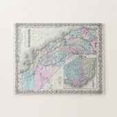 Puzzle Carte vintage de Californie (1855) (Horizontal)