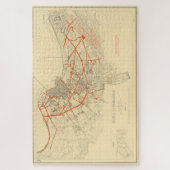 Puzzle Carte vintage de Casablanca Maroc (1917) (Vertical)