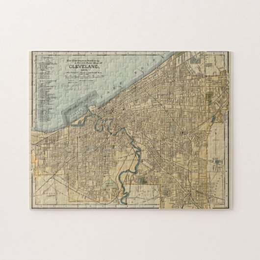 Puzzle Carte vintage de Cleveland OH (1894) (Horizontal)