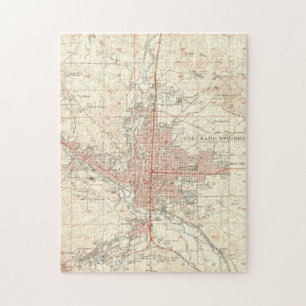 Puzzle Carte vintage de Colorado Springs CO (1951)