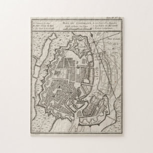 Puzzle Carte vintage de Copenhague Danemark (1764)