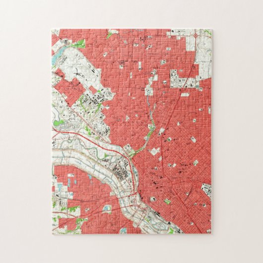 Puzzle Carte vintage de Dallas Texas (1958) 2 (Vertical)