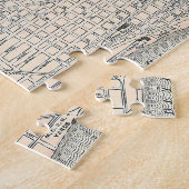 Puzzle Carte vintage de Detroit (1895) (Côté)