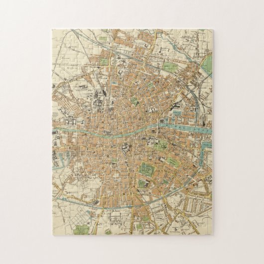 Puzzle Carte vintage de Dublin Irlande (1914) (Vertical)