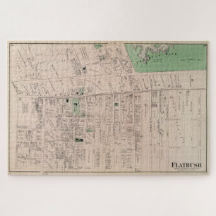 Puzzle Carte vintage de Flatbush Brooklyn NY (1873)