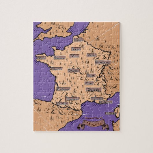 Puzzle Carte vintage de France (Vertical)