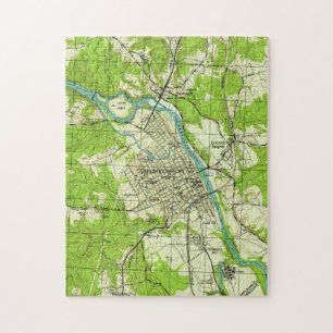 Puzzle Carte vintage de Fredericksburg la Virginie (1944)