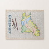 Puzzle Carte vintage de Guernesey (Horizontal)