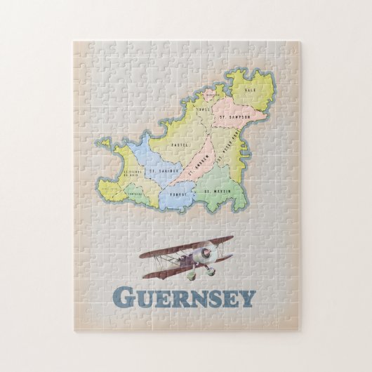 Puzzle Carte vintage de Guernesey (Vertical)