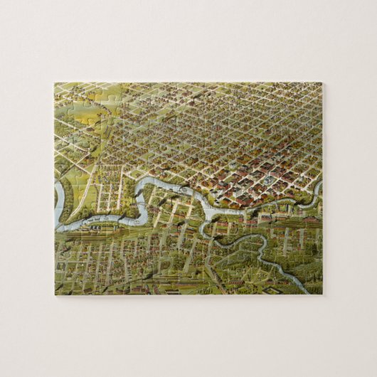Puzzle Carte vintage de Houston Texas (1891) (Horizontal)