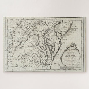 Puzzle Carte vintage de la baie de Chesapeake (1780)