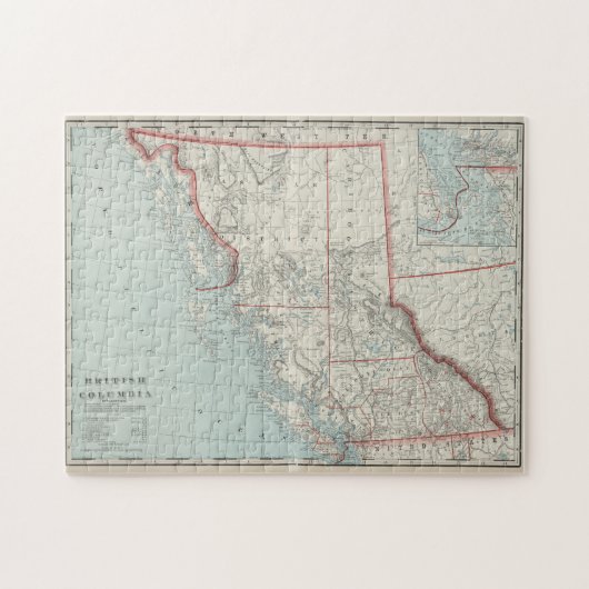 Puzzle Carte vintage de la Colombie-Britannique (1901) (Horizontal)