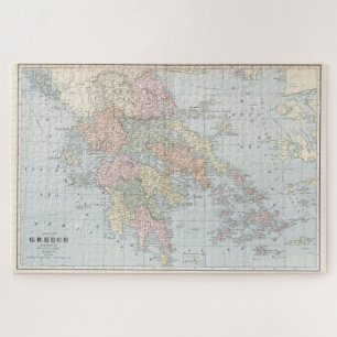 Puzzle Carte vintage de la Grèce (1901)