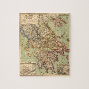 Puzzle Carte vintage de la Grèce (1903)