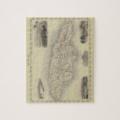 Puzzle Carte vintage de la Jamaïque (1851) (Vertical)