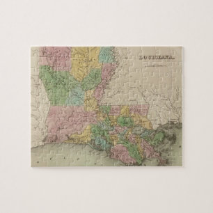 Puzzle Carte vintage de la Louisiane (1838)